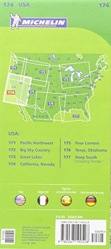 CALIFORNIE NEVADA 11174 CARTE MICHELIN KAART (Michelin Zoom USA Maps)