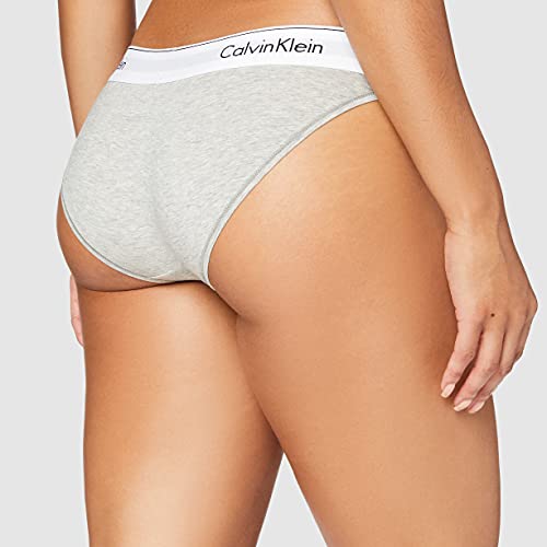 Calvin Klein Bikini Brief-Modern Cotton, Grey Heather 020, S para Mujer