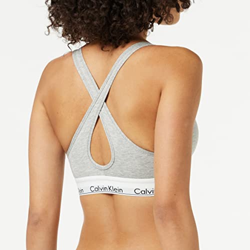 Calvin Klein Bralette – Modern Cotton Sujetador Deportivo, Gris (Grey Heather 020), M (89-94 cm) para Mujer