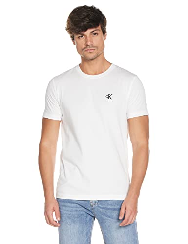 Calvin Klein Jeans CK Essential Slim tee Camiseta, Bright White, L para Hombre