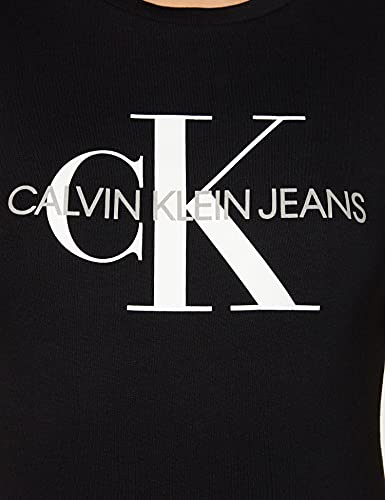 Calvin Klein Jeans Core Monogram Logo Regular Fit tee Camiseta de Manga Corta, Negro (CK Black 099), S para Mujer