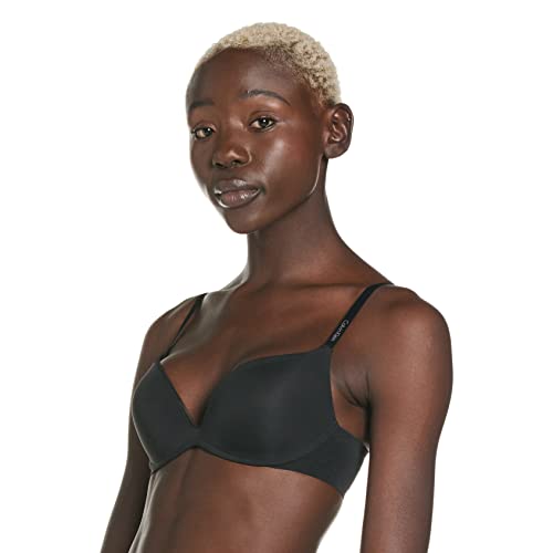 Calvin Klein Plunge Push-Up Bra-Sculpted Sujetador, Negro (Black), 34B para Mujer