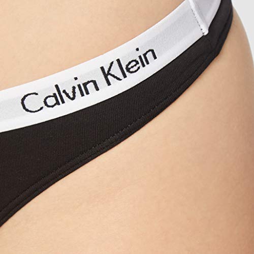 Calvin Klein Thong-Carousel Bragas, Negro (Black 001), XS para Mujer