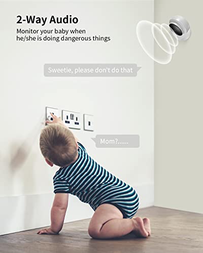Cámara Wi-Fi para Interiores 1080P para habitación de bebé / Tienda, cámara IP con visión Nocturna, Monitor de bebé con detección de Movimiento (4PCS