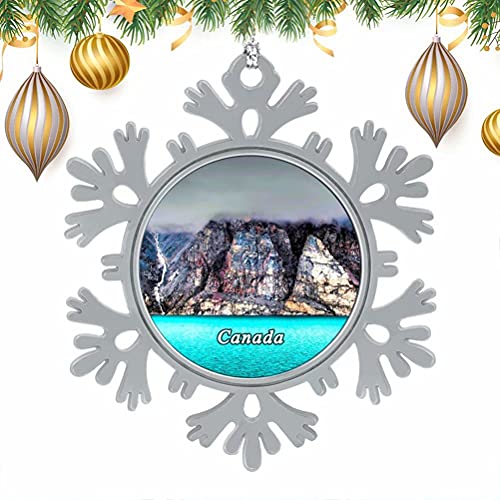 Canadá Isla de Baffin Navidad Árbol de Navidad Copos de Nieve Adornos de Metal Adornos Colgantes Decoración del hogar 3 "× 3" Pulgadas-Winter Wonderland Holiday Suministros para Fiestas de año Nuevo