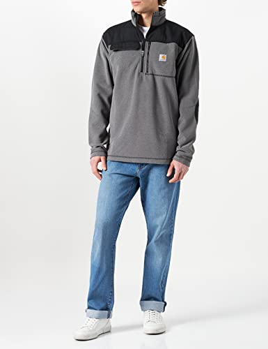 Carhartt Fallon Half-Zip Sweatshirt Pullover para Hombre, Gris (Charcoal), M