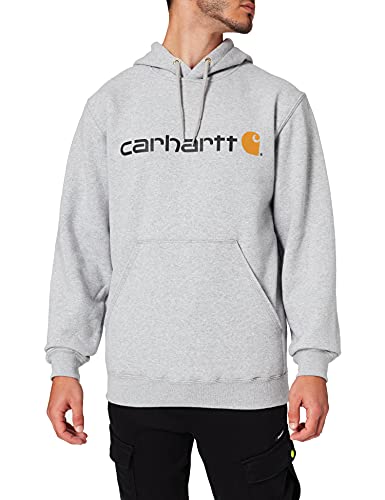 Carhartt Signature Logo Midweight Sweatshirt, Sudadera para Hombre, Gris (Heather Grey), L