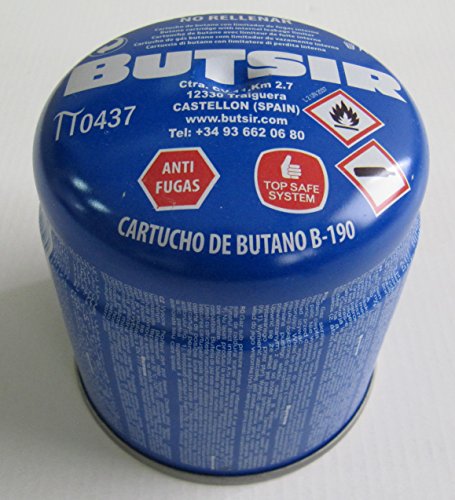 Cartucho de gas 190 gr – bombona perforable con limitador de fugas – botella camping gas - garantía y calidad Butsir