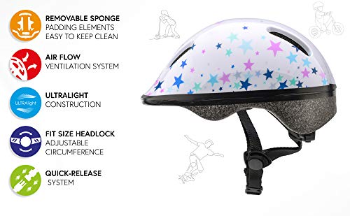Casco Bicicleta Bebe Helmet Bici Ciclismo para Niño - Cascos para Infantil Bici Helmet para Patinete Ciclismo Montaña BMX Carretera Skate Patines monopatines (S 48-52 cm, Pink Hearts)