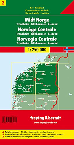 Centro de Noruega, Trondheim, Lillehammer, Alesund mapa de carreteras. Escala 1:250.000. Freytag & Berndt.: Toeristische wegenkaart 1:250 000: AK 0656 (Auto karte)