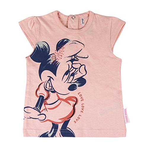 Cerdá Conjunto Bebe Niña Verano de Minnie Mouse Disney - 6 Meses - Camiseta + Pantalon de Algodon Juego Cortos, Rosa, Bebé-Niñas