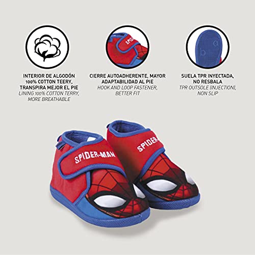 CERDÁ LIFE'S LITTLE MOMENTS, Zapatilla Bota Niño Casa de Spiderman-Licencia Oficial Marvel, Rojo, 25 EU