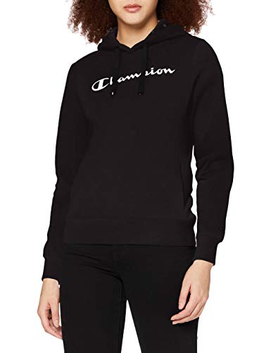 Champion Classic Logo & Allover C-Logo Hooded Sweatshirt Sudadera con Capucha, Negro, S para Mujer