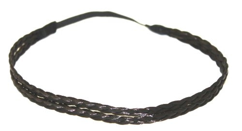 cinta de pelo trenzado doble o 2 veces/diadema/pelo sintético en NUEVO negro-marrón