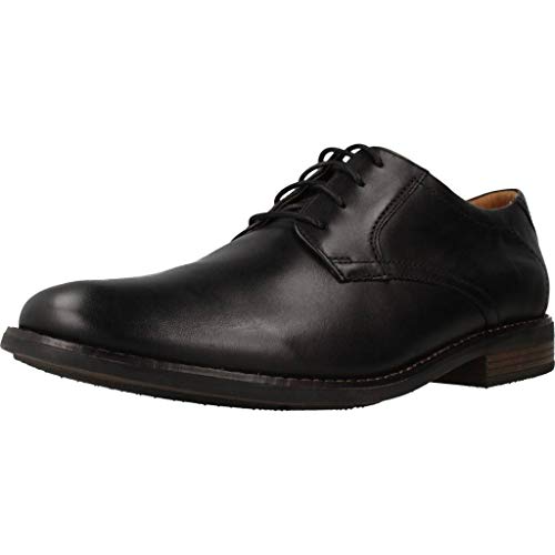 Clarks Becken Lace, Zapatos de Cordones Brogue Hombre, Negro (Black Leather), 45 EU