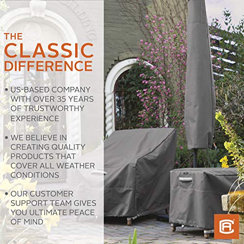 Classic Accessories Ravenna Stackable Chair Cover - Premium Outdoor Furniture Cover with Durable and Water Resistant Fabric, Taupe (55-179-015101-EC)