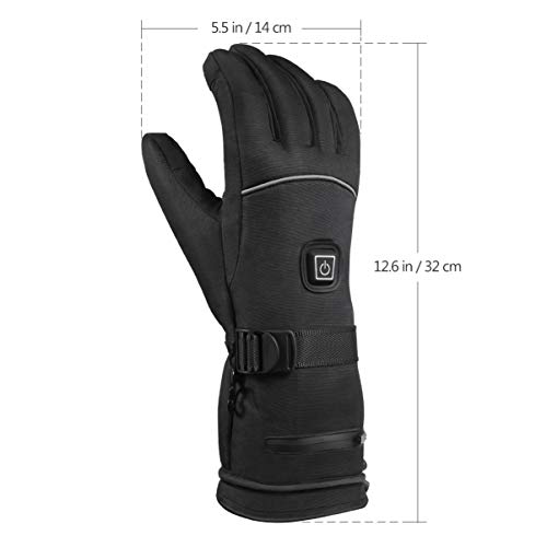 CLISPEED One Pair Heated Gloves Practical Touch Screen Anti-Slip Hand Warmer Gloves Warm Gloves for Skiing Hiking Outdoor Sports