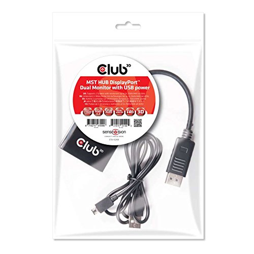 Club 3D CSV-6200 Multi Stream Transport Hub DisplayPort 1.2, Color Negro