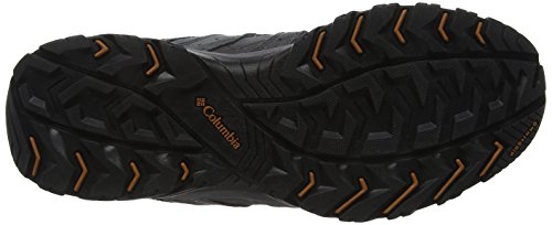 Columbia Canyon Point Leather Omni-Tech, Zapatillas de Senderismo, Impermeable Hombre, Gris (Dark Grey, Bright Copper), 41 EU