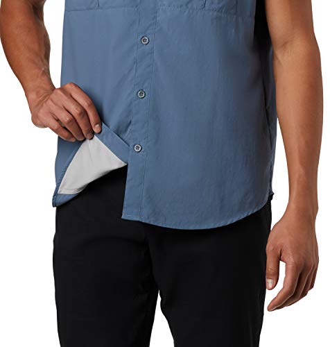 Columbia Cascades Explorer Camisa de Manga Corta, Hombre, Azul (Mountain), M