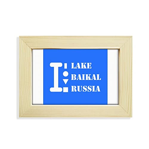 comp El Lago Baikal, Rusia Escritorio de Madera Arte Pintura 5x7 Pulgadas Marco de Foto Foto