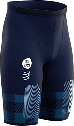 COMPRESSPORT Ultra-Trail Under Control UTMB 2021 - Pantalones cortos para correr, color azul, azul, T2 | M