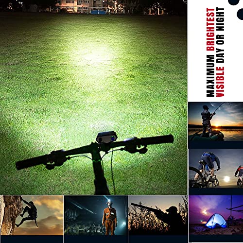 ConstefireFire Linterna LáMPARA para Bicicletas Bici CREE XM-L U2 - Luz LED Frontal para Manillar de Bicicleta (3 focos, 6000 Lumens, 4 Modos) & 1 x Luz Luces Lámpara Trasera para Bici Bicicleta