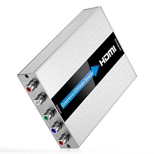 Conversor escalador de componentes a HDMI con función de escalado, Convertidor de RGB a HDMI, Convertidor de YPbPr a HDMI, adaptador HDMI (aluminio)