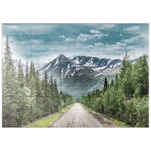 Cordillera Y Línea De Ferrocarril En El Parque Nacional De Denali En Alaska - Premium 100 Piezas Puzzles - Colección Especial MyPuzzle de Puzzle Galaxy