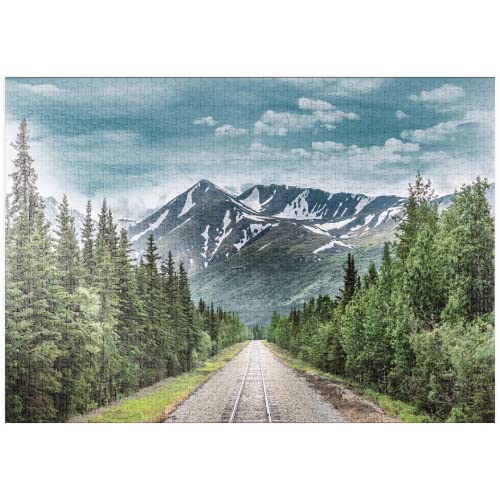 Cordillera Y Línea De Ferrocarril En El Parque Nacional De Denali En Alaska - Premium 1000 Piezas Puzzles - Colección Especial MyPuzzle de Puzzle Galaxy