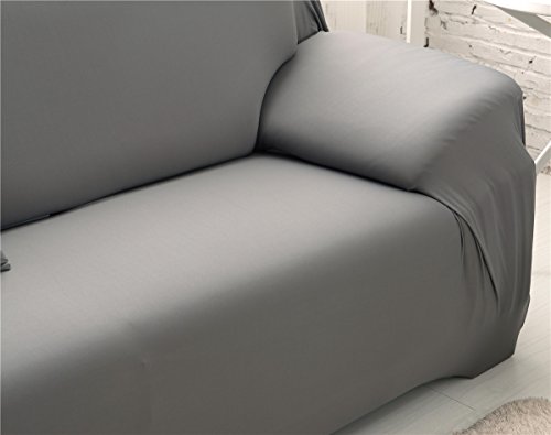 Cornasee Funda de sofá Elastica 3 plazas,Cubierta para sofá con Cuerda de fijación (Gris,3 Plazas)