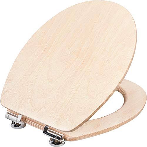 Cornat Ligna Plus - Asiento para inodoro (madera de pino, cierre automático, tacto cómodo, aspecto de madera, se adapta a cualquier cuarto de baño/asiento de inodoro / tapa de inodoro / KSLIGKSC