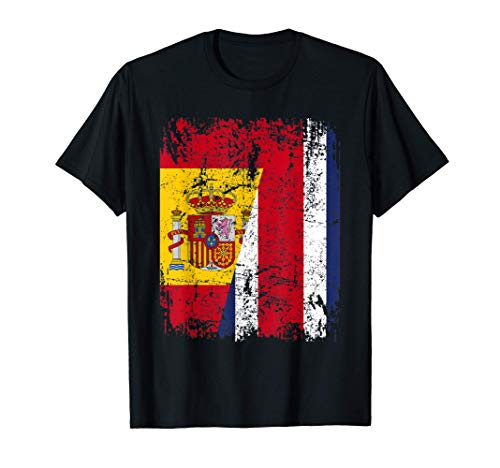 COSTA RICA ESPAÑA BANDERA de la AMISTAD COSTA RICA Camiseta