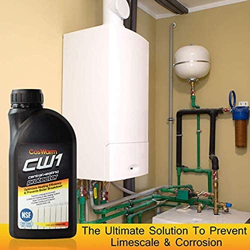 CosWarm CW1 Inhibidor & Protector De Calefacción Central | Trata Hasta 18 Radiadores | Previene La Corrosión & La Cal En Calderas, Radiadores, Sistemas De Calefacción