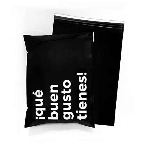 Creadores Que Creen Bolsas para envíos por correo, Paquete de 100 bolsas de envío o embalaje a prueba de agua y de rotura 25x36cm, Sobres de plástico autoadhesivos, Color Negro Matte