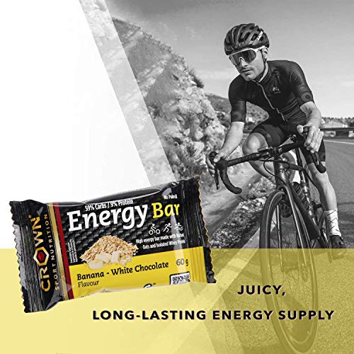 Crown Sport Nutrition Barritas Energéticas 12 unidades - Ciclismo Running Deporte Entreno Larga Duración Carbohidratos lento y rápido