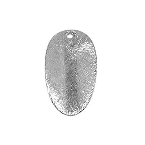 Cuenta de plata con forma de hoja ovalada Chip de cuentas BSF-239-20X10MM