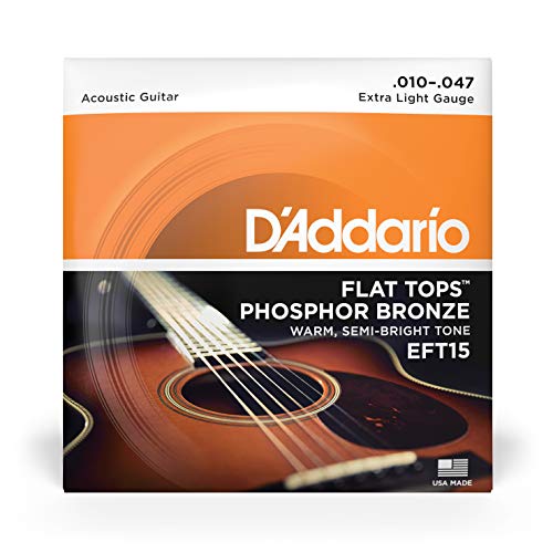 D'Addario Cuerdas Guitarra Acustica | Cuerdas de Guitarra | Cuerdas de Guitarra Acustica | EFT15 Juego de Cuerdas, Naranja