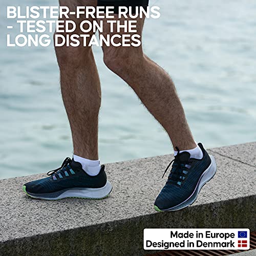 DANISH ENDURANCE Long Distance Low-Cut Running Socks for Men & Women (Nero/Gris, 35-38)