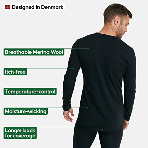 DANISH ENDURANCE Men's Merino Long Sleeved Shirt 1 Pack S Black 1-Pack