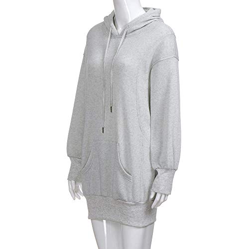 Dasongff - Sudadera con capucha para mujer, con cuello alto, sudadera resistente, corte ajustado J gris. S