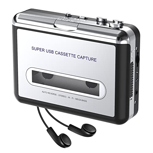 DIGITNOW! USB Convertidor y Reproductor de Cinta casetes,Walkman Reproductor & Convertir Audio Cassette a MP3 Digital,para Grabar Cassette a mp3 en Windows o Mac