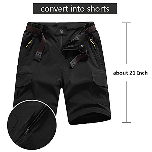 Digralne Pantalones de Exterior Pantalones de Senderismo de Secado rápido Hombres Dos Piezas se Pueden Desmontar con cinturón