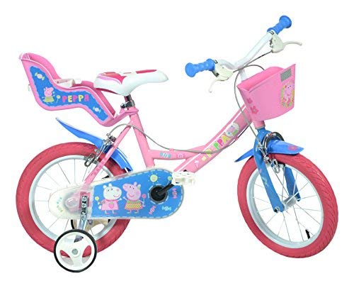 Dino Bikes 144R-PIG Peppa Pig Buscando a Dory Bicycle, Bicicleta para niños, Color Rosa