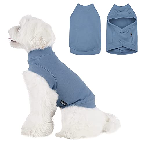Dociote Jersey para Perro Camiseta Suave y Cálida de Invierno para Perros y Gatos de Forro Polar para Perros y Gatos Pequeños y Medianos Azul M