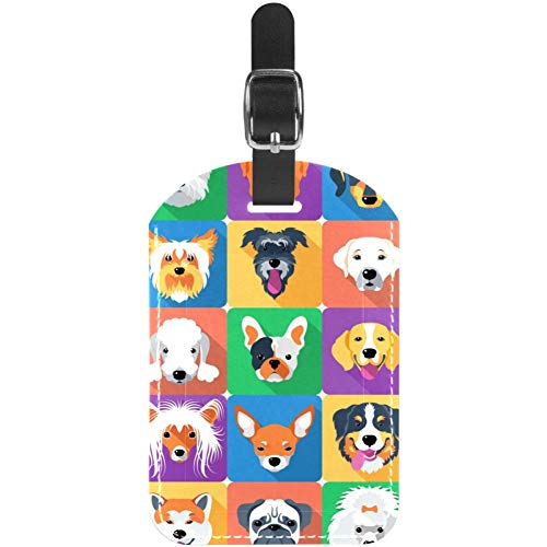Dogs Icon Flat DesignSoft and Comfort Personalidad DIY Impreso Personalizado Etiqueta de Equipaje
