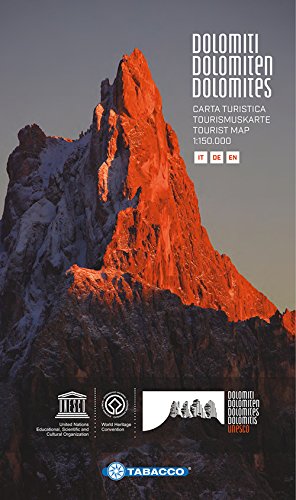 Dolomiti. Carta turistica 1:150.000. Ediz. italiana, tedesca e inglese (Carte stradali e panoramiche)