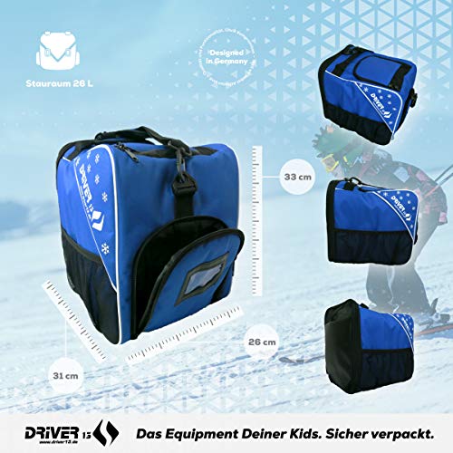 Driver13 ® Bolsa para Botas de esquí para niños Bolsa para Botas de esquí con Compartimento para Casco para Hart Softboots Inliner y Bolsa para Botas Azul
