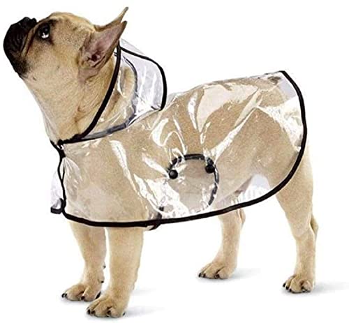 Ducomi Dogalize - Abrigo impermeable para perro con capucha de nailon transparente - Abrigo impermeable Poncho para perros de talla pequeña y mediana, abrigo de lluvia impermeable (negro, XL)