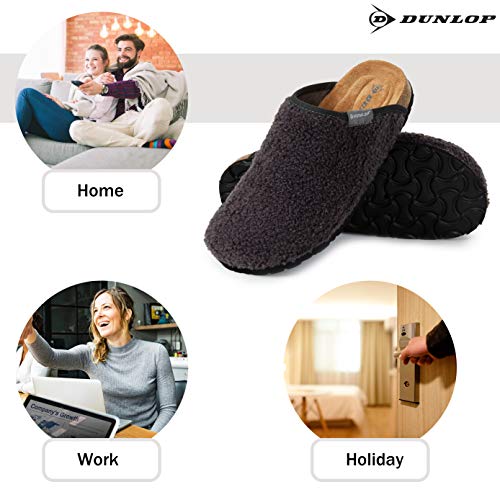 Dunlop Zapatillas Mujer - Zapatillas de Estar por casa Invierno - Pantuflas Mujer Interior (39, Gris Carbon, numeric_39)